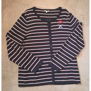 Talbots Cardigan Button Up Navy Womens Size XL Casual Business Office